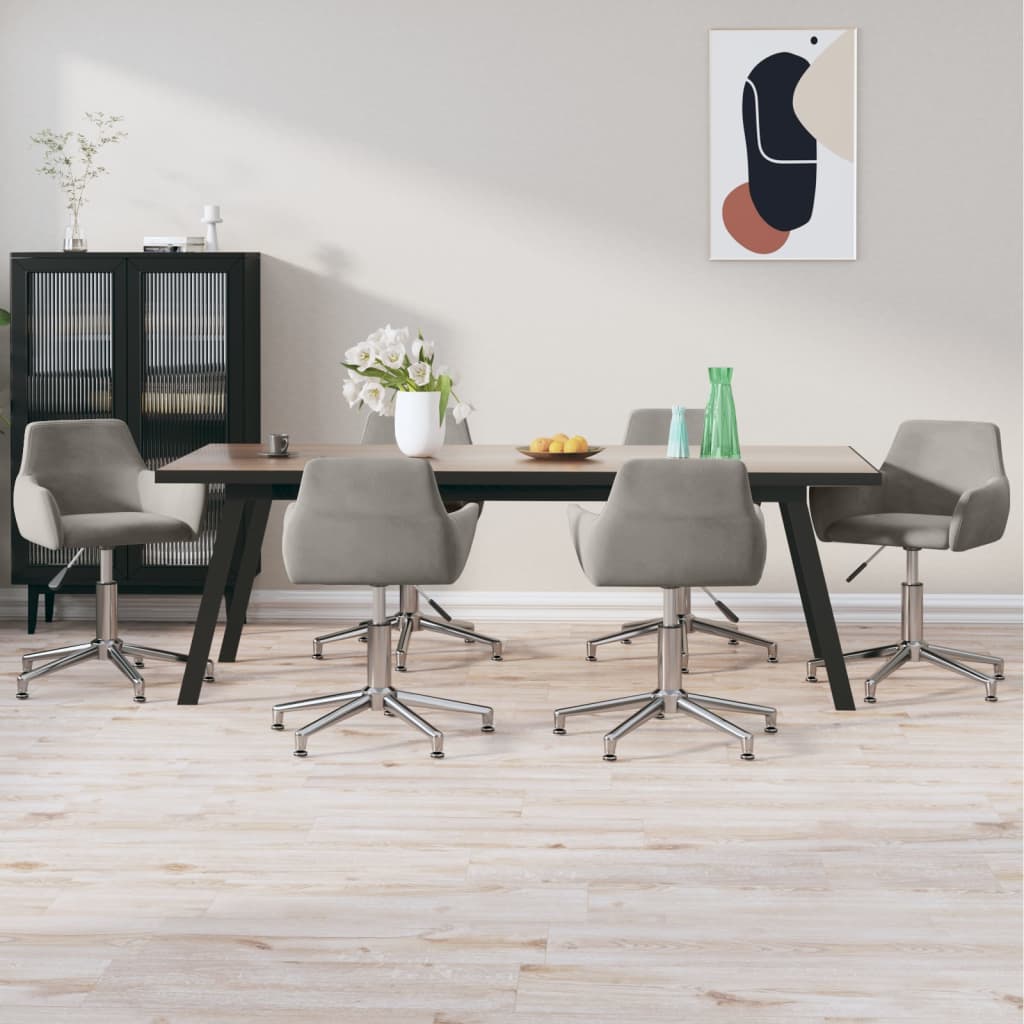 8720286788035_m_en_hd_1 Bild på vidaXL Snurrbara matstolar 6 st ljusgrå sammet