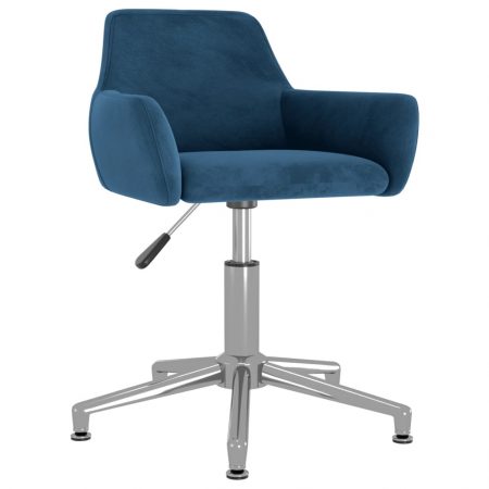 Bild på vidaXL Snurrbar kontorsstol blå sammet