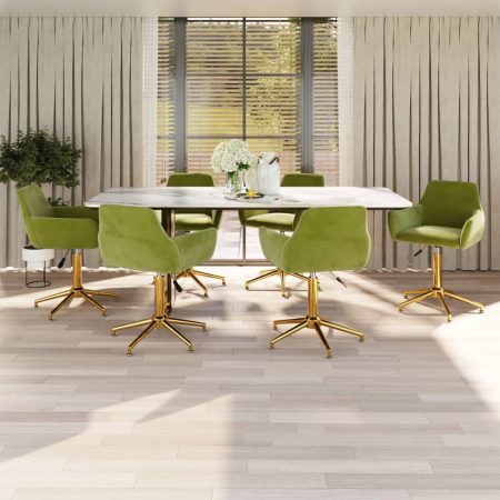 Bild på vidaXL Snurrbara matstolar 6 st ljusgrön sammet