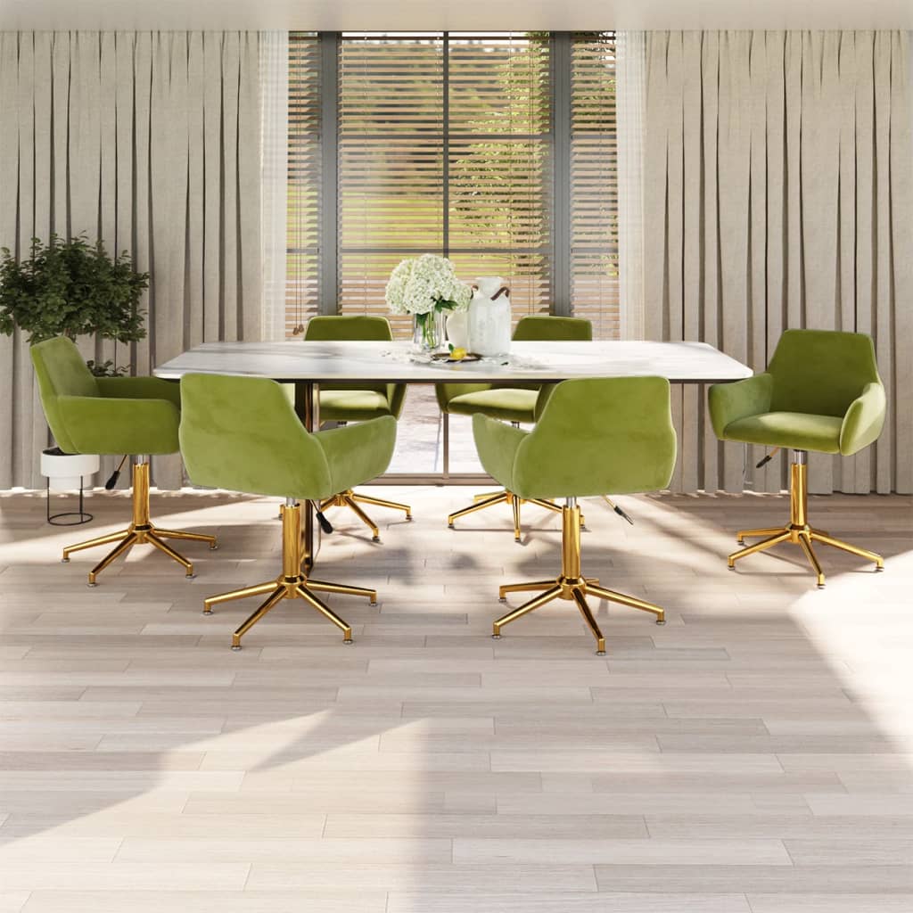 8720286788615_m_en_hd_1 Bild på vidaXL Snurrbara matstolar 6 st ljusgrön sammet