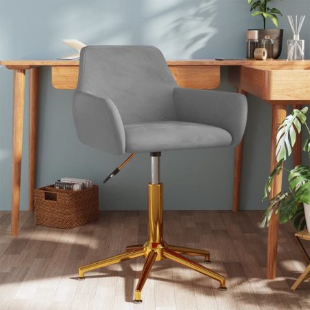 Bild på vidaXL Snurrbar kontorsstol ljusgrå sammet