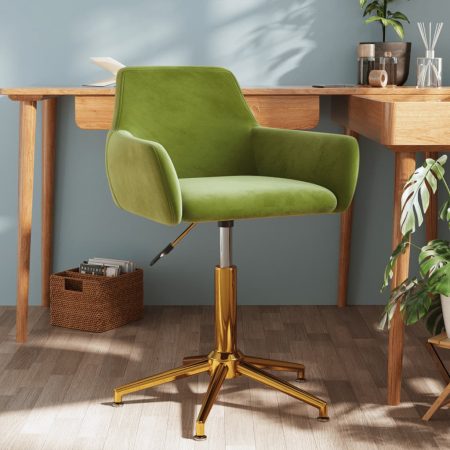 Bild på vidaXL Snurrbar kontorsstol ljusgrön sammet