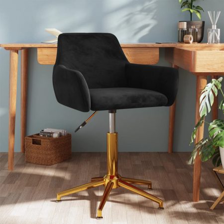 Bild på vidaXL Snurrbar kontorsstol svart sammet