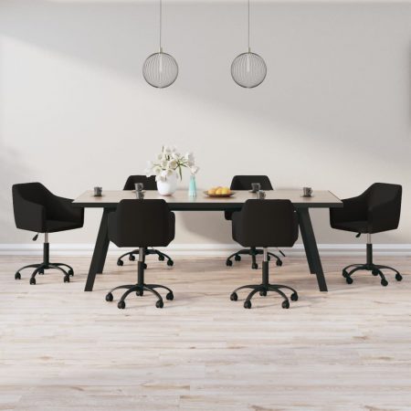 Bild på vidaXL Snurrbara matstolar 6 st svart sammet