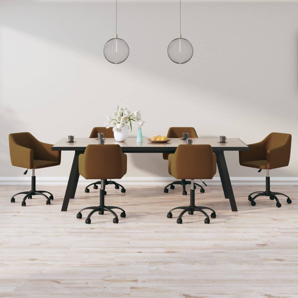 8720286789933_m_en_hd_1 Bild på vidaXL Snurrbara matstolar 6 st brun sammet