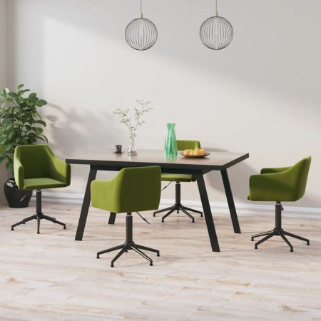 Bild på vidaXL Snurrbara matstolar 4 st ljusgrön sammet