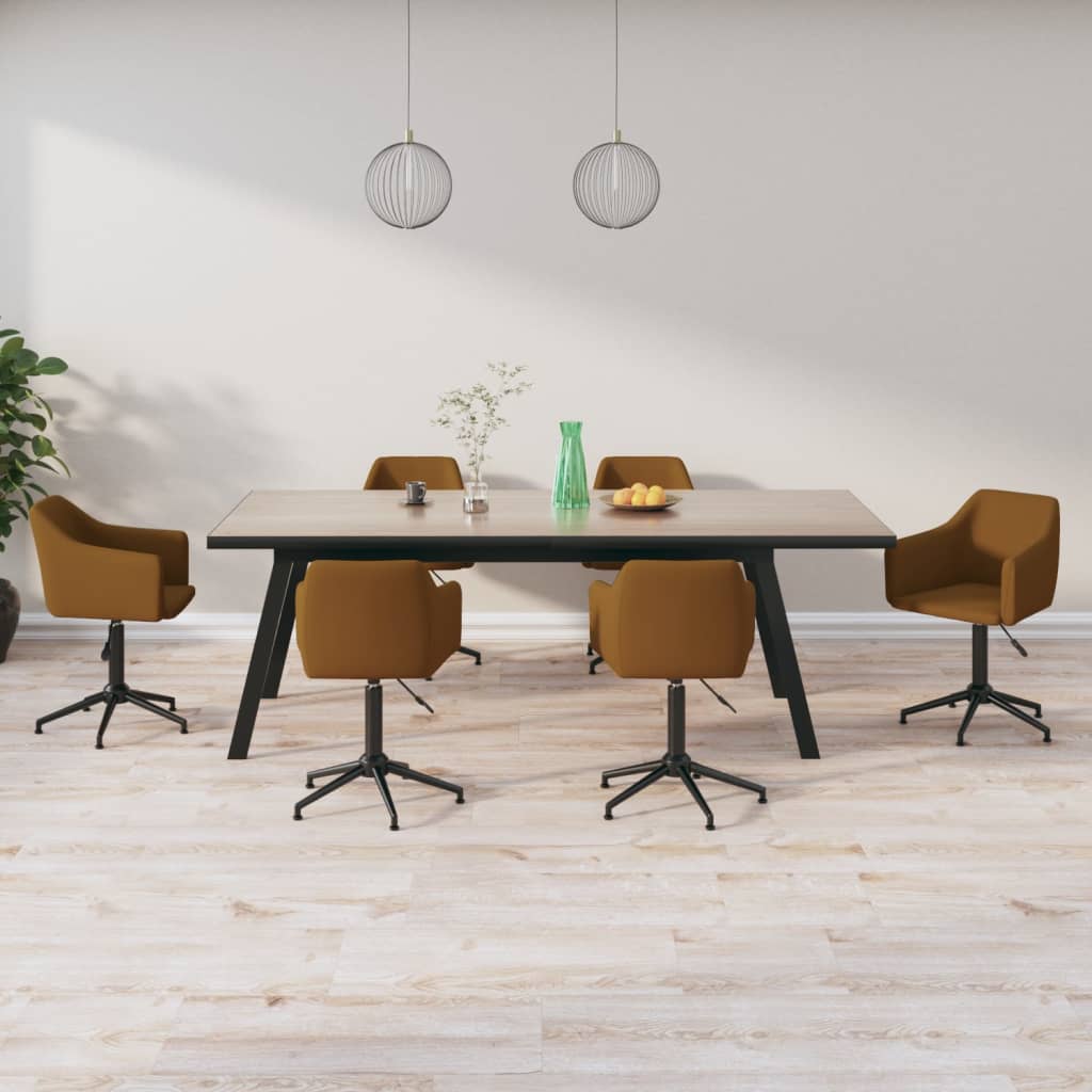 8720286790267_m_en_hd_1 Bild på vidaXL Snurrbara matstolar 6 st brun sammet