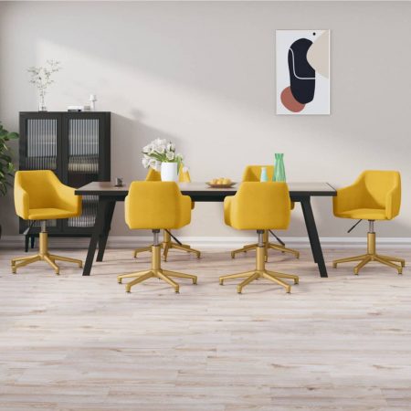 Bild på vidaXL Snurrbara matstolar 6 st gul sammet