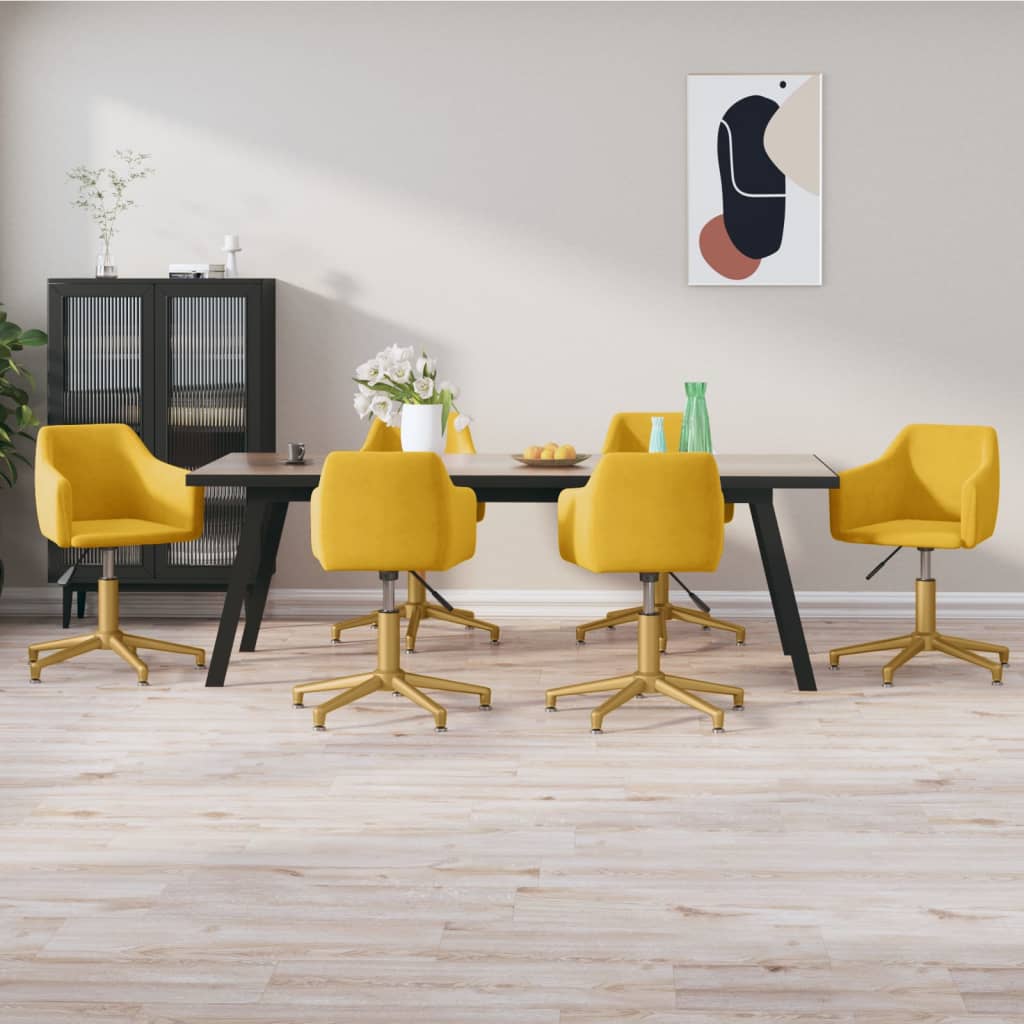 8720286790588_m_en_hd_1 Bild på vidaXL Snurrbara matstolar 6 st gul sammet