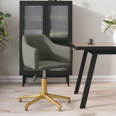 Bild på vidaXL Snurrbar kontorsstol mörkgrå sammet