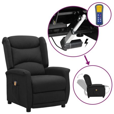 Bild på vidaXL Massagefåtölj med uppresningshjälp svart tyg