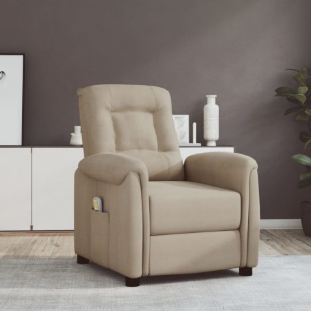 Bild på vidaXL Massagefåtölj med uppresningshjälp ljusgrå mikrofibertyg