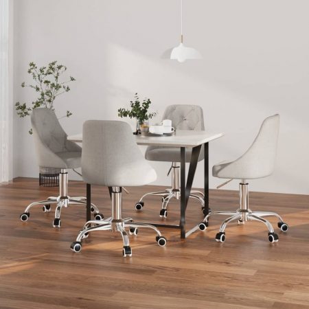 Bild på vidaXL Snurrbara matstolar 4 st ljusgrå tyg