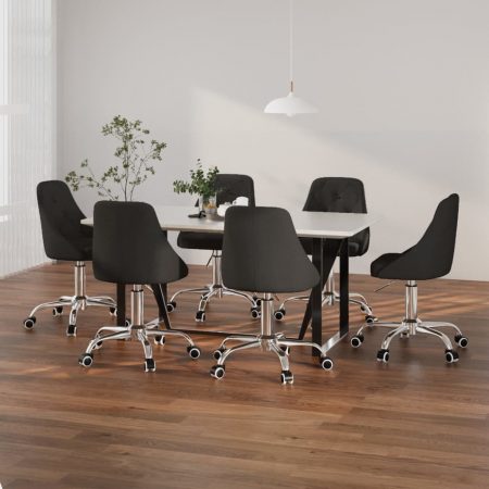 Bild på vidaXL Snurrbara matstolar 6 st svart tyg