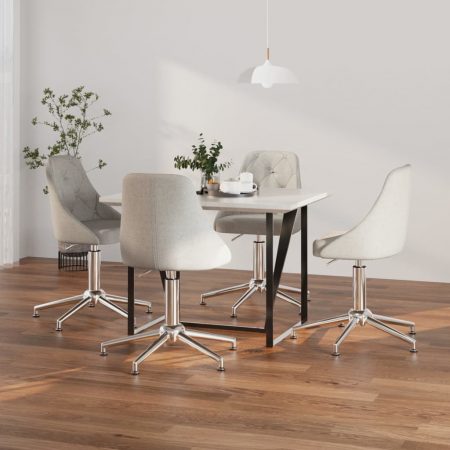 Bild på vidaXL Snurrbara matstolar 4 st ljusgrå tyg