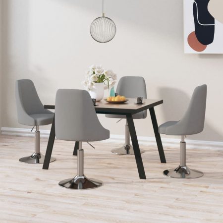 Bild på vidaXL Snurrbara matstolar 4 st ljusgrå tyg