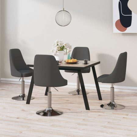 Bild på vidaXL Snurrbara matstolar 4 st mörkgrå tyg