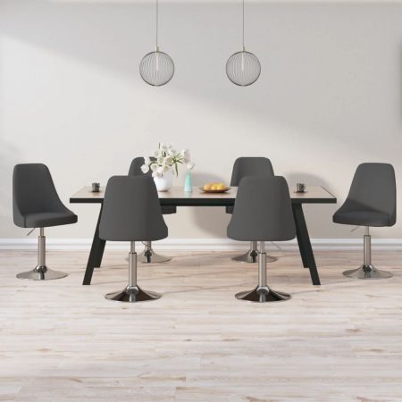 Bild på vidaXL Snurrbara matstolar 6 st mörkgrå tyg