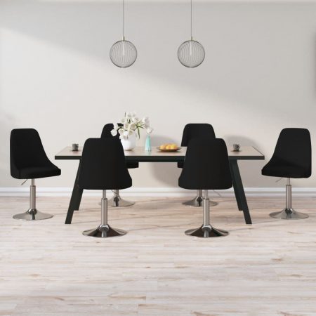 Bild på vidaXL Snurrbara matstolar 6 st svart tyg