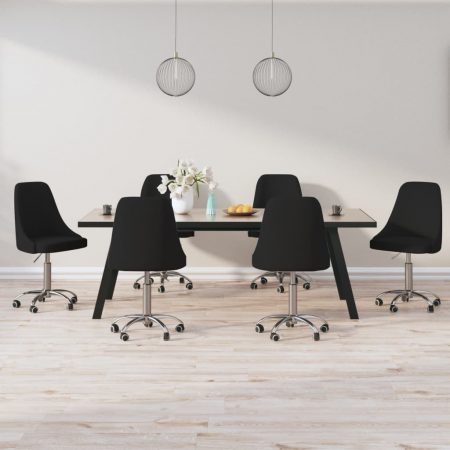 Bild på vidaXL Snurrbara matstolar 6 st svart tyg