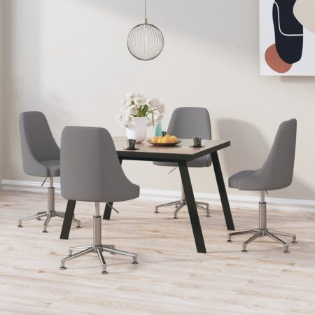 Bild på vidaXL Snurrbara matstolar 4 st mörkgrå tyg