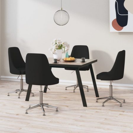 Bild på vidaXL Snurrbara matstolar 4 st svart tyg