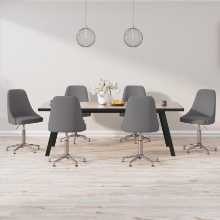 Bild på vidaXL Snurrbara matstolar 6 st mörkgrå tyg