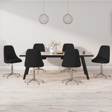 Bild på vidaXL Snurrbara matstolar 6 st svart tyg