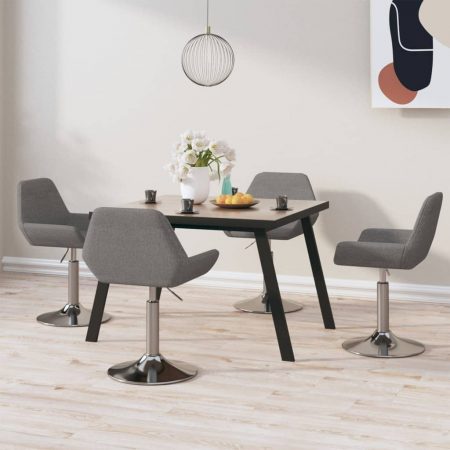 Bild på vidaXL Snurrbara matstolar 4 st mörkgrå tyg