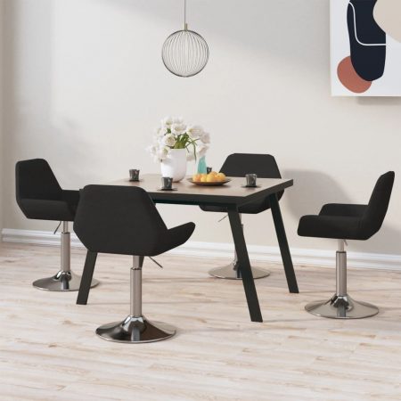 Bild på vidaXL Snurrbara matstolar 4 st svart tyg