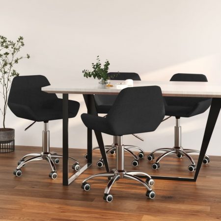 Bild på vidaXL Snurrbara matstolar 4 st svart tyg