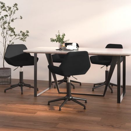 Bild på vidaXL Snurrbara matstolar 4 st svart sammet