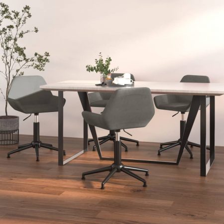 Bild på vidaXL Snurrbara matstolar 4 st ljusgrå sammet