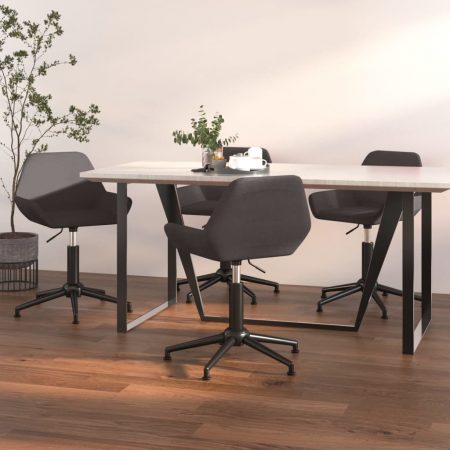 Bild på vidaXL Snurrbara matstolar 4 st mörkgrå sammet