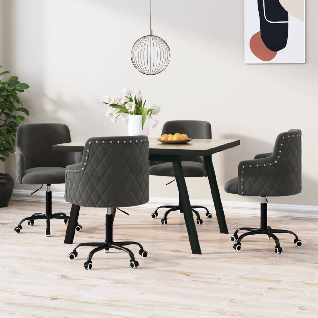 8720286806470_m_en_hd_1 Bild på vidaXL Snurrbara matstolar 4 st mörkgrå sammet