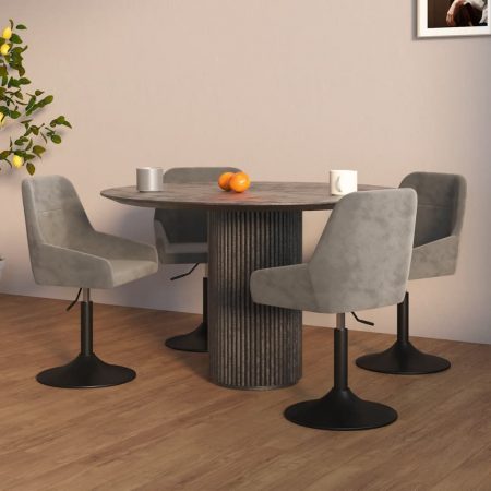 Bild på vidaXL Snurrbara matstolar 4 st ljusgrå sammet