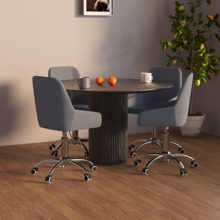 Bild på vidaXL Snurrbara matstolar 4 st mörkgrå tyg