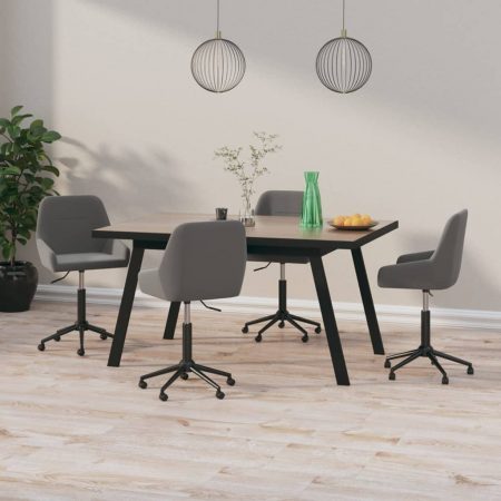 Bild på vidaXL Snurrbara matstolar 4 st mörkgrå sammet