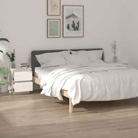 Bild på vidaXL Sängbord 2 st vit 40x35x50 cm massiv furu