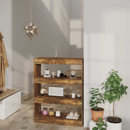 Bild på vidaXL Bokhylla/Rumsavdelare rökfärgad ek 80x30x103 cm konstruerat trä