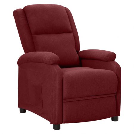 Bild på vidaXL Reclinerfåtölj vinröd tyg