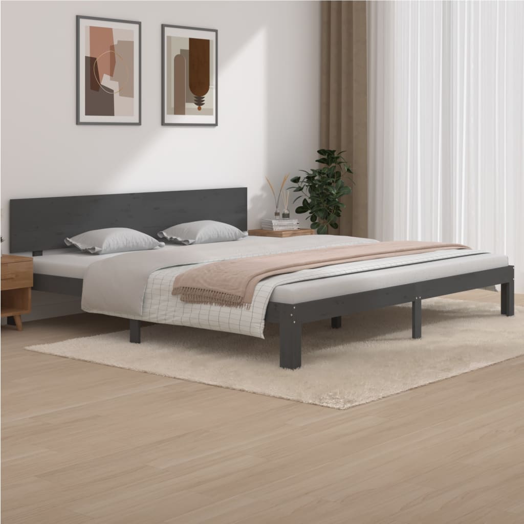 8720286880036_m_en_hd_1 Bild på vidaXL Sängram grå massiv furu 200x200 cm