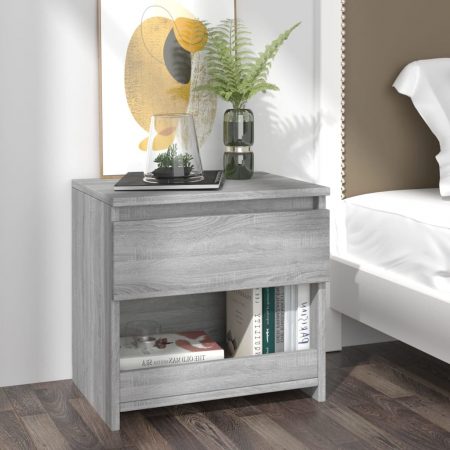 Bild på vidaXL Sängbord grå sonoma-ek 40x30x39 cm konstruerat trä