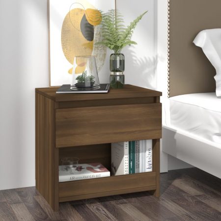 Bild på vidaXL Sängbord brun ek 40x30x39 cm konstruerat trä