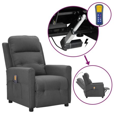 Bild på vidaXL Massagefåtölj med uppresningshjälp ljusgrå tyg