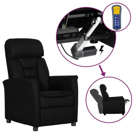 Bild på vidaXL Elektrisk reclinerfåtölj svart konstläder
