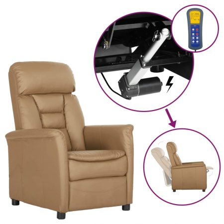 Bild på vidaXL Elektrisk reclinerfåtölj cappuccino konstläder