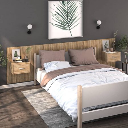 Bild på vidaXL Sängbord väggmonterade 2 st sonoma-ek konstruerat trä