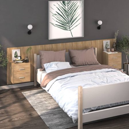 Bild på vidaXL Sängbord väggmonterade 2 st sonoma-ek konstruerat trä