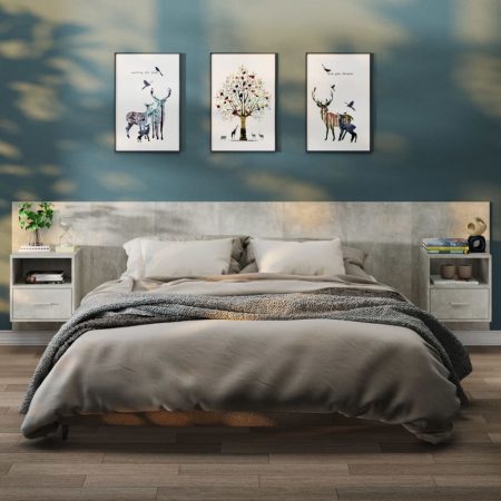 Bild på vidaXL Sängbord väggmonterade 2 st betonggrå konstruerat trä